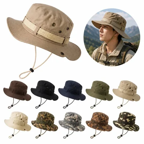Sweat-Absorbing Bucket Hat with Wide Brim for Sun Protection 2