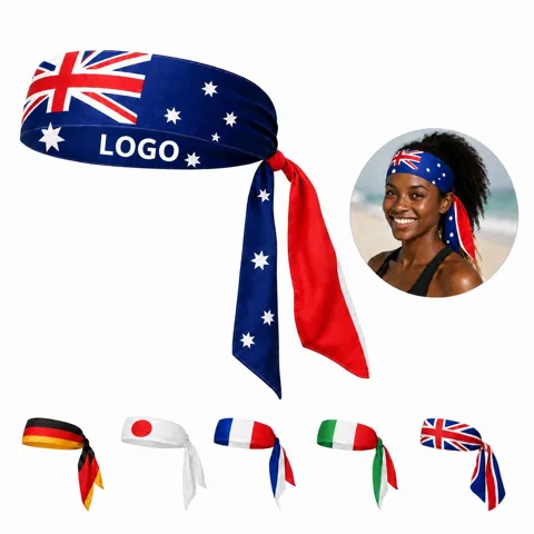 Flag Pattern Tie-Back Headband Adjustable Hair Accessory