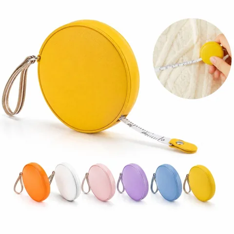 Mini PU Leather Retractable Tape Measure 150cm/60in 2