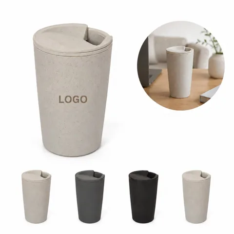 Eco Wheat Straw Travel Coffee Cup with Leak-Proof Lid 1