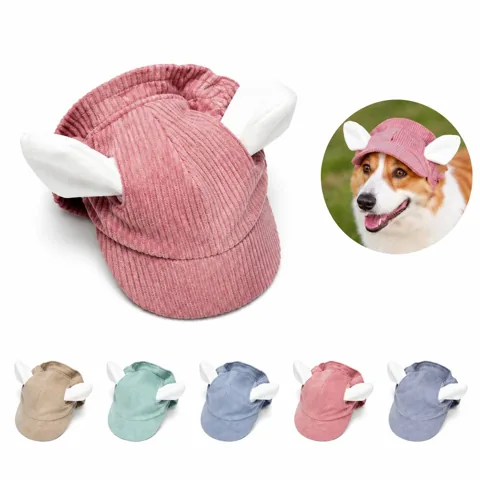Cute Breathable Sunscreen Pet Hat with Ear Holes, UV 2