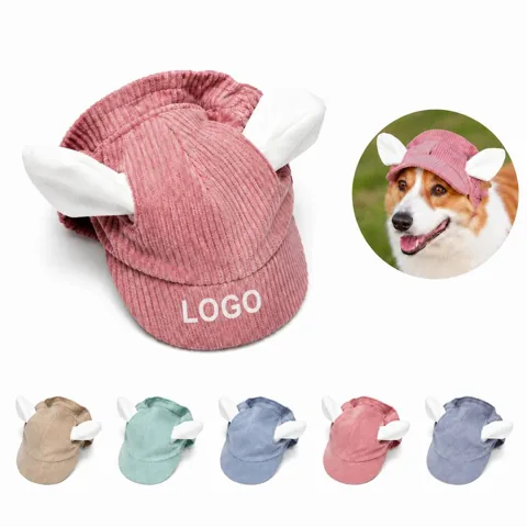 Cute Breathable Sunscreen Pet Hat with Ear Holes, UV