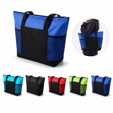 Large Colorblock Oxford Tote Bag with Organizer Pockets 2