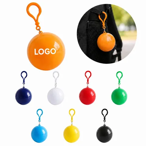 Compact Ball Raincoat Keychain Emergency Disposable Poncho