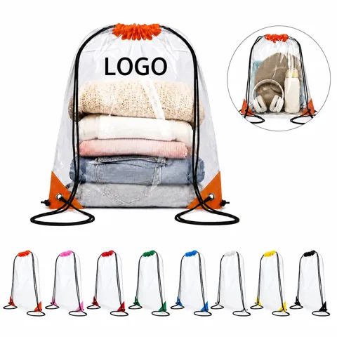 Clear PVC Drawstring Bag for Toiletries, Travel & Events 1