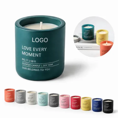 Hand-Poured Soy Candle in Reusable Concrete Cup