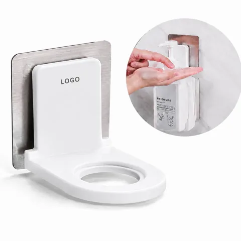 Adhesive Shower Bottle Holder, Waterproof No-Drill Storage 1
