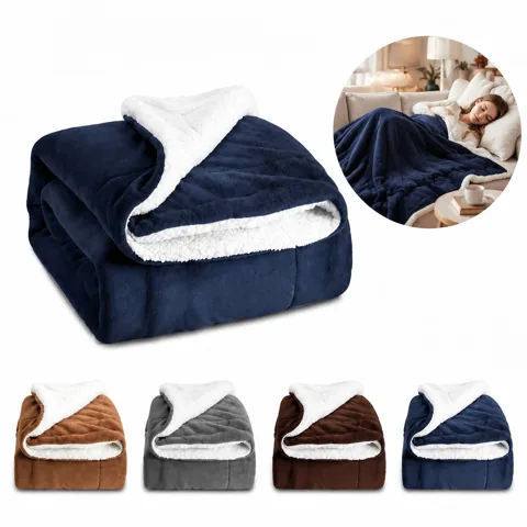 Ultra-Soft Reversible Oversized Sherpa Throw Blanket 2