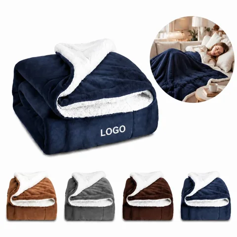 Ultra-Soft Reversible Oversized Sherpa Throw Blanket