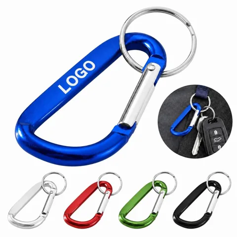6mm Aluminum Carabiner Keychain with Secure Locking Gate