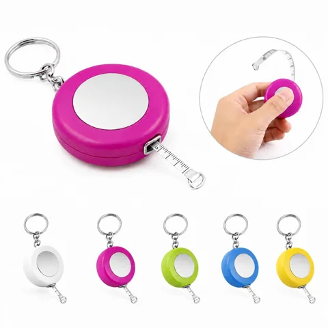 Mini Retractable Tape Measure with Keychain, Dual Scale 2