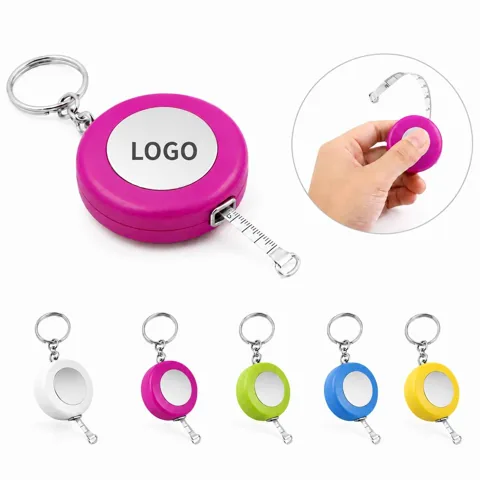 Mini Retractable Tape Measure with Keychain, Dual Scale