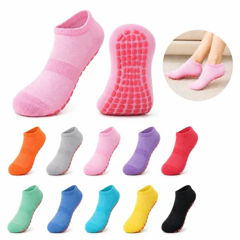 Cotton Anti-Slip Yoga Socks with Grip for Stability 2