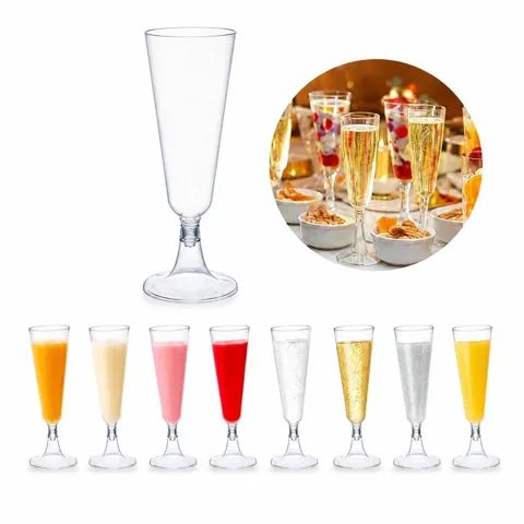 Shatterproof Plastic Champagne Flutes, 5oz Clear Party 2