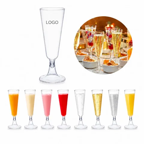 Shatterproof Plastic Champagne Flutes, 5oz Clear Party