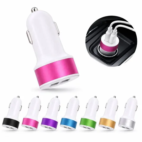 Mini Dual USB Car Charger 12V/24V Fast Charging Adapter 2