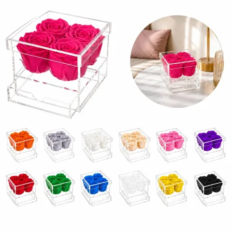Acrylic Preserved Rose Box, Eternal Flower Keepsake Gift 2