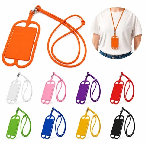 Silicone Rotating Phone Card Holder with Adhesive Backing 2