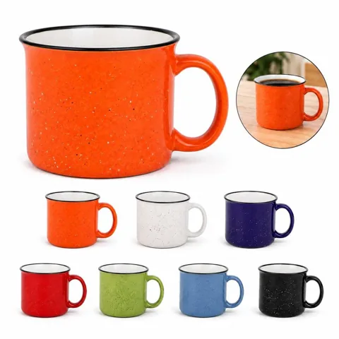 16 oz Speckled Ceramic Camping Mug, Microwave & Dishwasher 2
