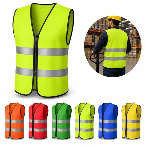 High-Visibility Reflective Safety Vest for Construction & 2