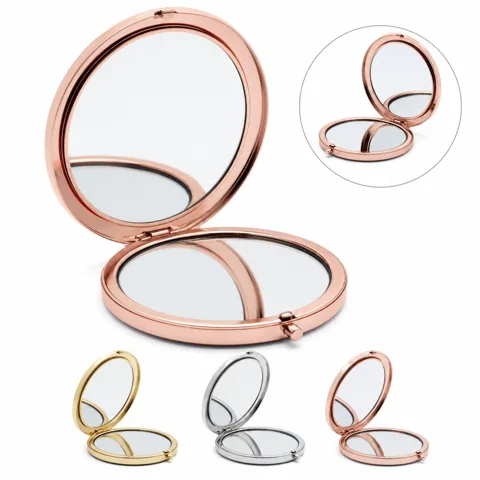 Dual-Sided Metal Compact Mirror with 2x/1x Magnification 2