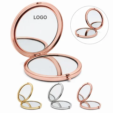 Dual-Sided Metal Compact Mirror with 2x/1x Magnification