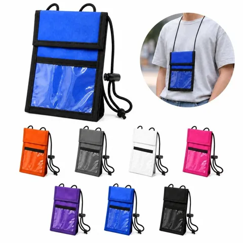 HALTER Nylon Folding Card Pouch ID Bag with Transparent 2