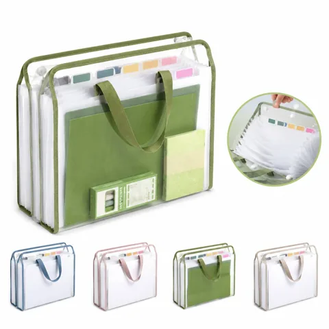 Transparent Accordion File Organizer with 13 Expanding 2