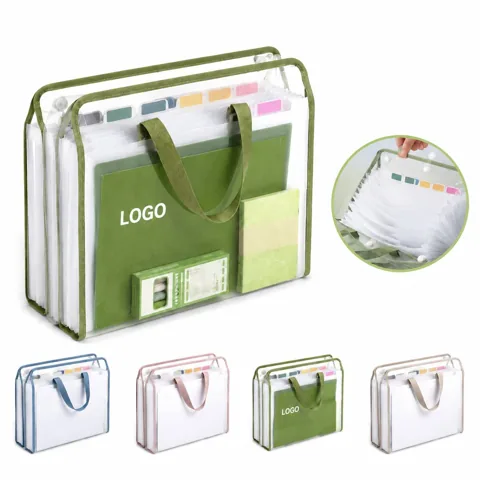 Transparent Accordion File Organizer with 13 Expanding