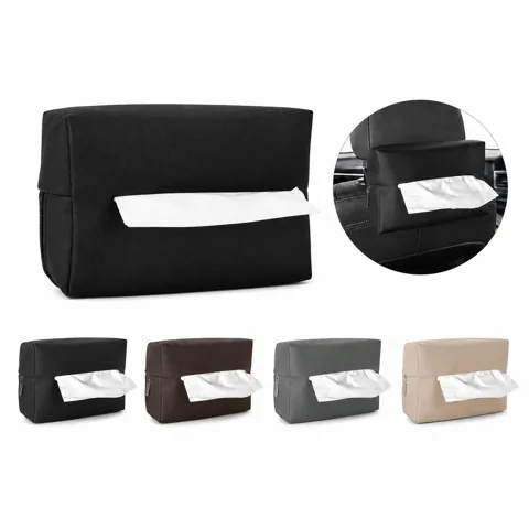 Car Headrest Tissue Box Holder with Weighted Bottom 2