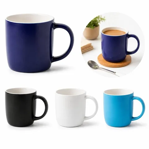 12 oz Ceramic Tea Mug with Lid and Spoon 2