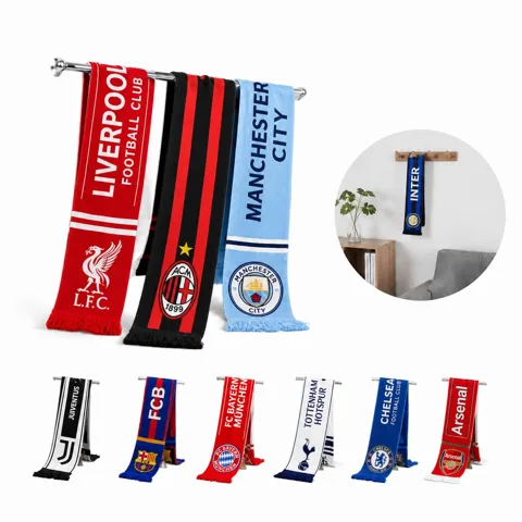 Custom Acrylic Football Scarf Knitted Warm Winter Neckwear 2