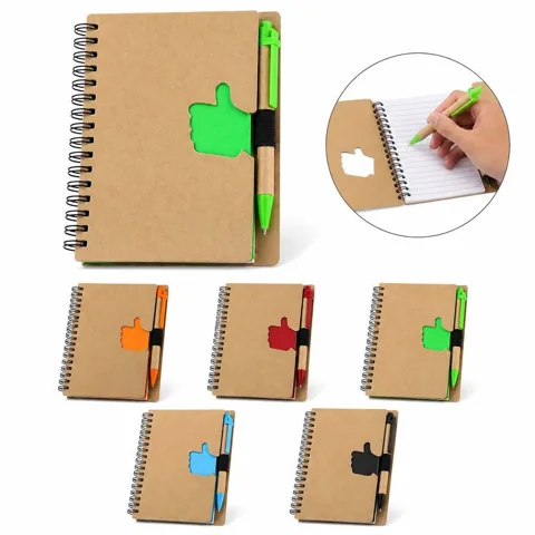 Thumb Up Eco Spiral Notebook with Pen, Recycled Paper 2