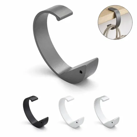 Heavy Duty Aluminum C-Shape Desk Hook for Bags, Coats, Hats 2