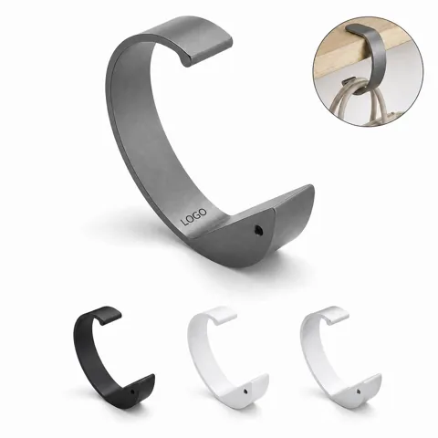 Heavy Duty Aluminum C-Shape Desk Hook for Bags, Coats, Hats