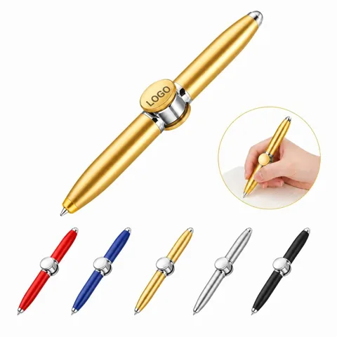 LED Gyro Metal Pen with Light, Multifunctional Spinning
