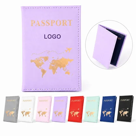 Gold Foil World Map Passport Holder with Card Slots 1