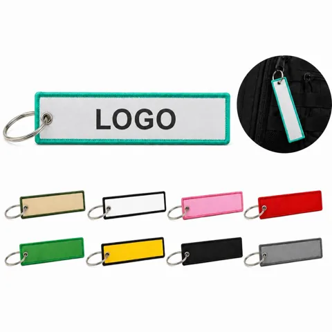 Custom Double-Sided Embroidered Keychain, 5-Inch Shaped