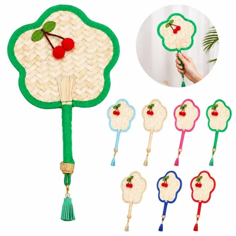Cherry Woven Hand Fan for Outdoor Events, Lightweight 2