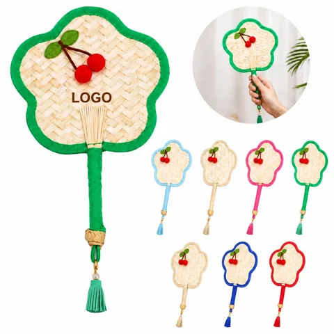 Cherry Woven Hand Fan for Outdoor Events, Lightweight