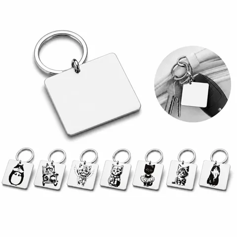 Custom Logo Stainless Steel Cat Keychain Durable Gift 2