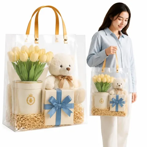 Clear PP Tote Bag with Cotton Rope Straps 2