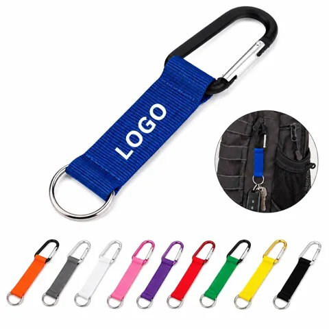 3/4" Sublimation Carabiner Lanyard with Keyring and Pocket