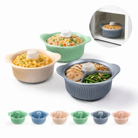 Collapsible Silicone Steamer Pot with Lid for Vegetables, 2