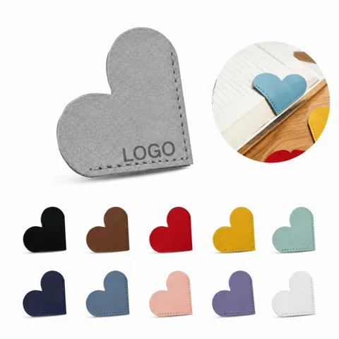 Personalized Leather Heart Bookmark with Initials