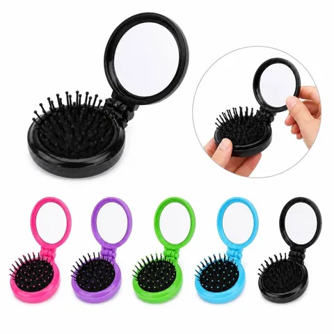 Compact Folding Comb with Mirror, Portable Travel Grooming 2