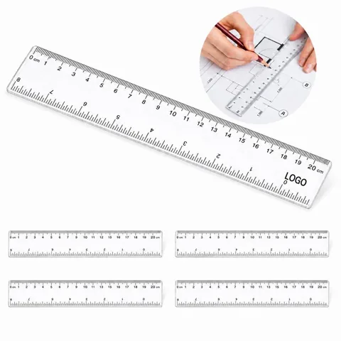 Clear Flexible 8-Inch Ruler with Inch and Centimeter