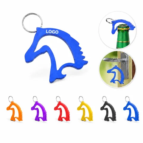 Horse Head Bottle Opener Keychain, Durable Metal