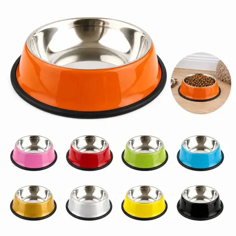 Non-Slip Stainless Steel Pet Bowl for Dogs Cats, Rust-Proof 2