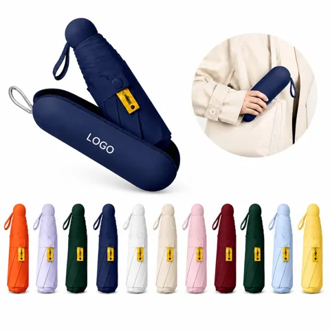 UPF50+ Auto Folding Umbrella Compact 8-Rib Windproof Sun